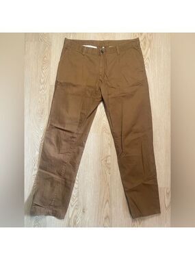 Effortless Everyday Men's Summer Cotton Trousers Relaxed Fit Brown Size 46